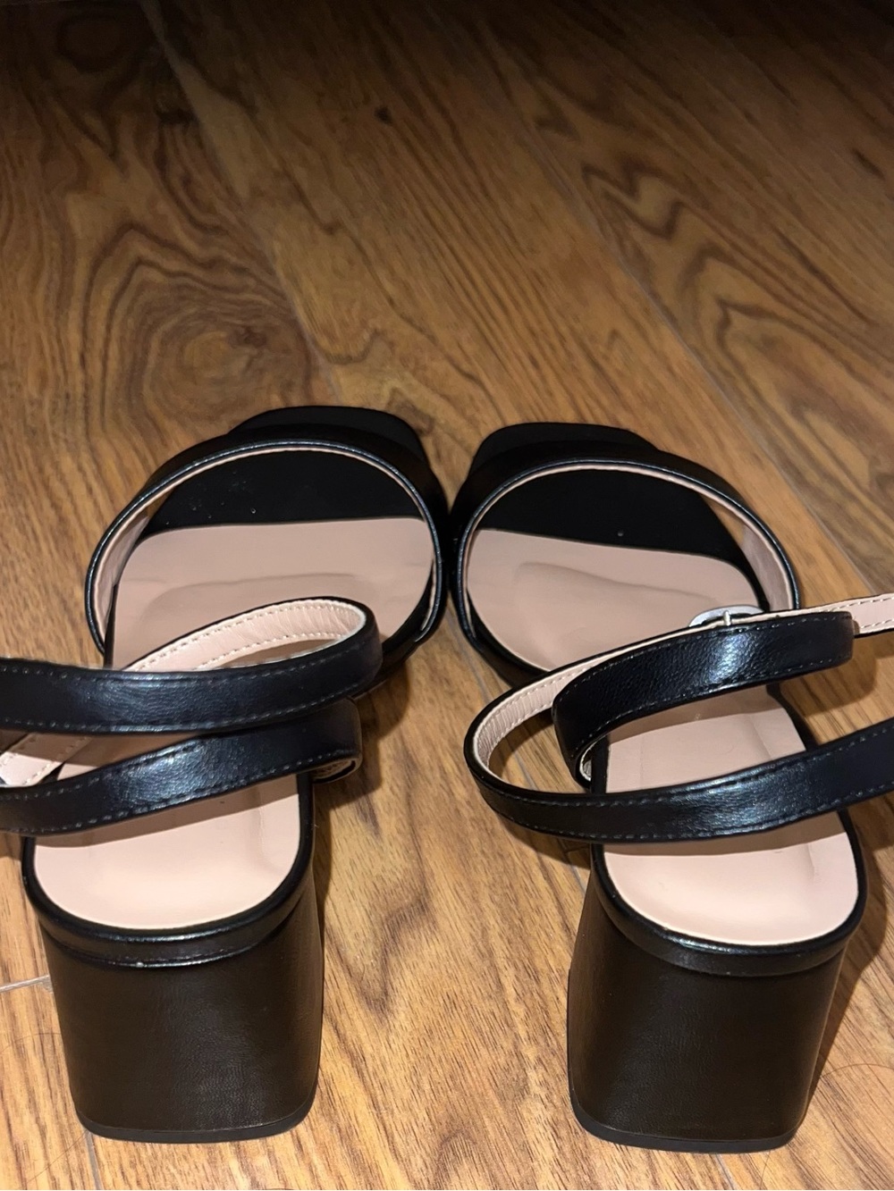 a new day Black Strappy Block Heel Sandals